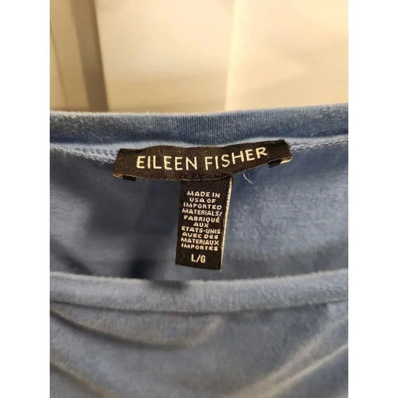 Eileen Fisher Short Sleeve Side Slit Tunic Tee Sz Large - Picture 3 of 7